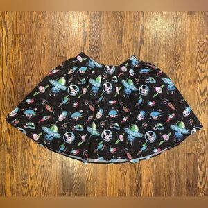 SOLD Sourpuss Clothing Space Girl Black and Pastel Goth Outer-space Skirt - M